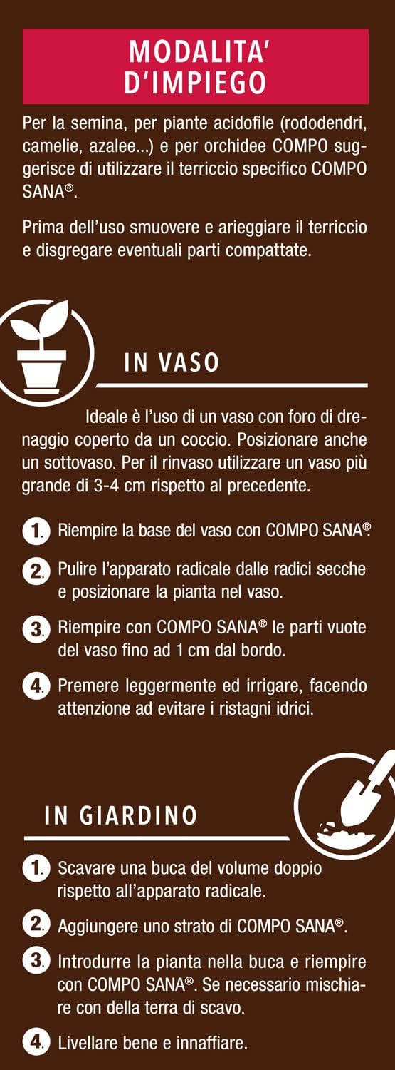 COMPO SANA Terriccio per Rose 50 LT, Per Rose in Vaso o in Piena Terra, con Guano - 5