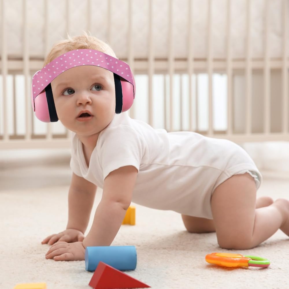 Casque antibruit pour Bébé,Suppression du Bruit,Casque Anti Bruit Mini,Protection Auditive Enfant,Casque de Protection Auditive，rose - 5