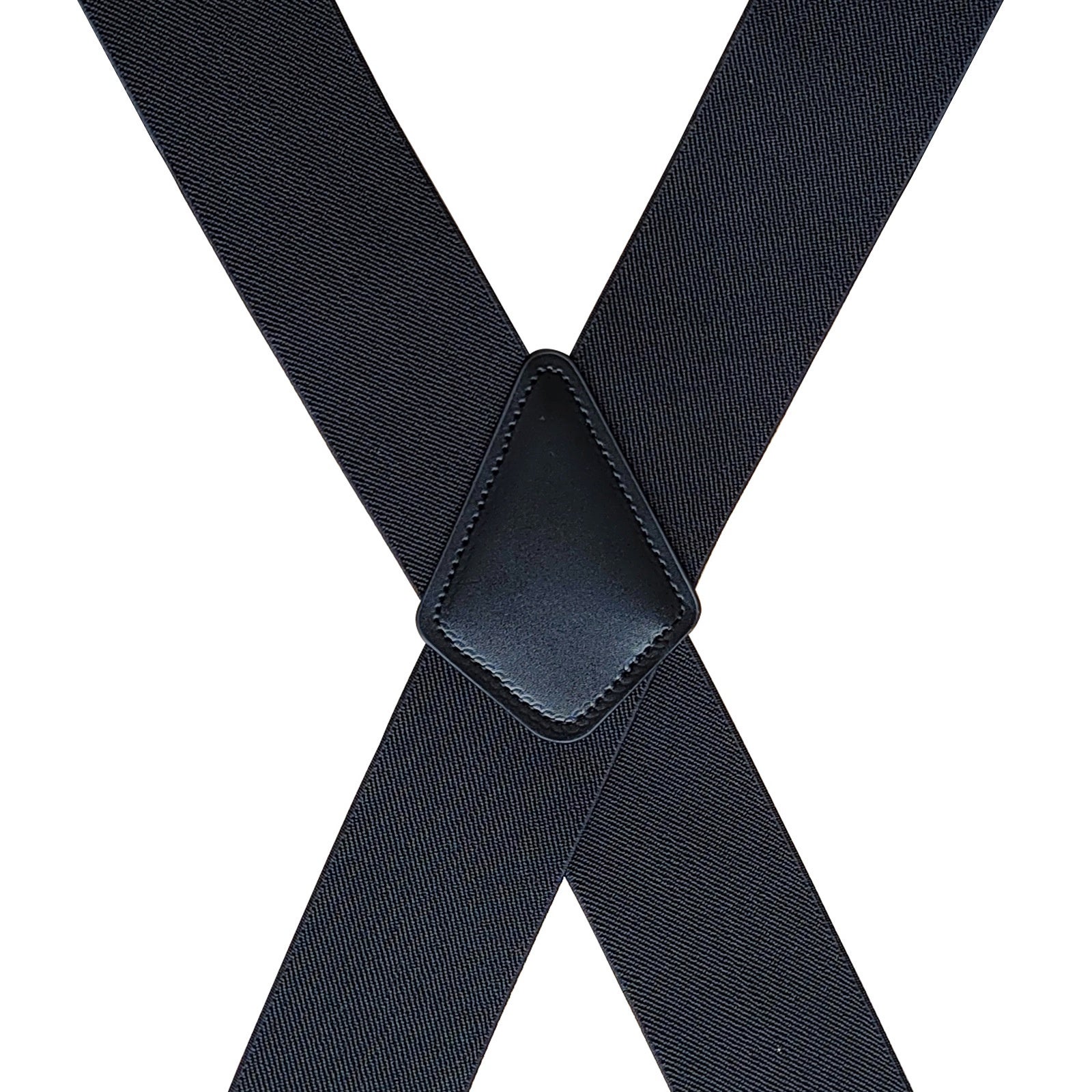 Sorprese - Luxe Chic - Bretelles Pour Homme - 3 Pinces Extra Larges Robustes Motif Blanc A Pois Noir Avec Cuir Noir Bretelles