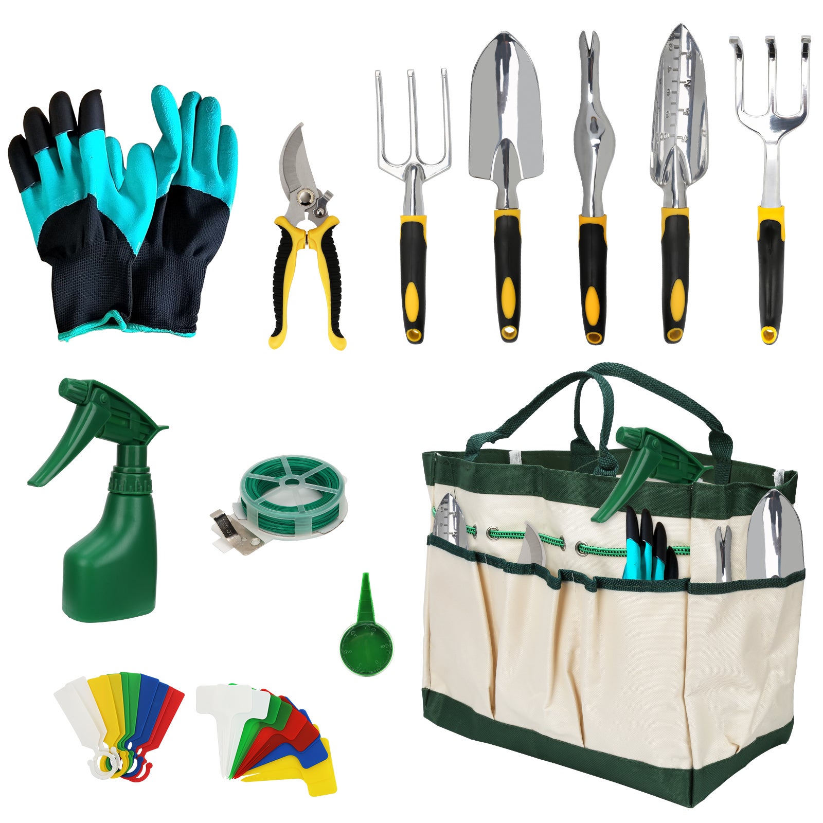 Set Giardinaggio 9 Pezzi Con Borsa - Attrezzi Con Impugnatura Ergonomica - Foto 2