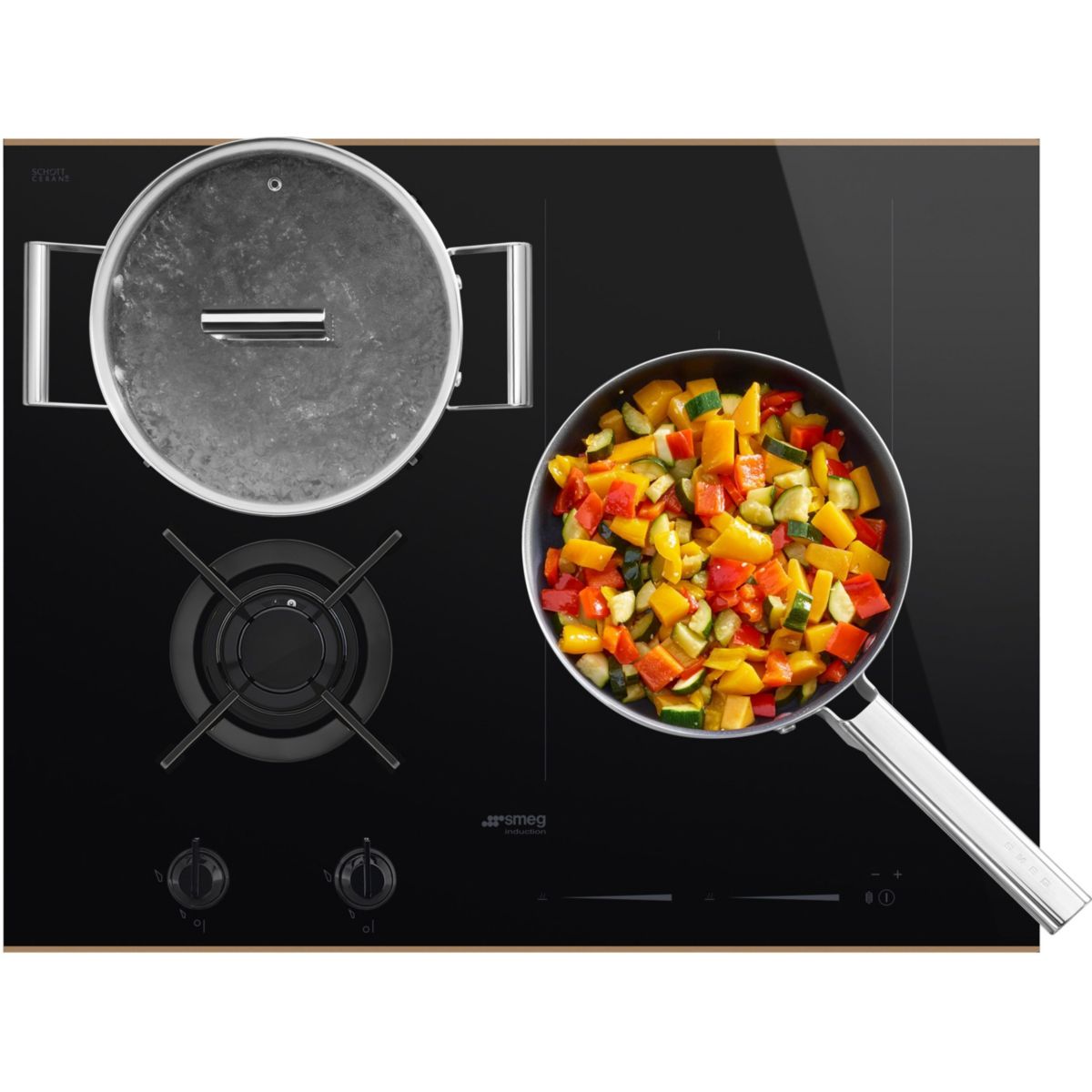 Plaque mixte induction gaz SMEG PM6643R - 5