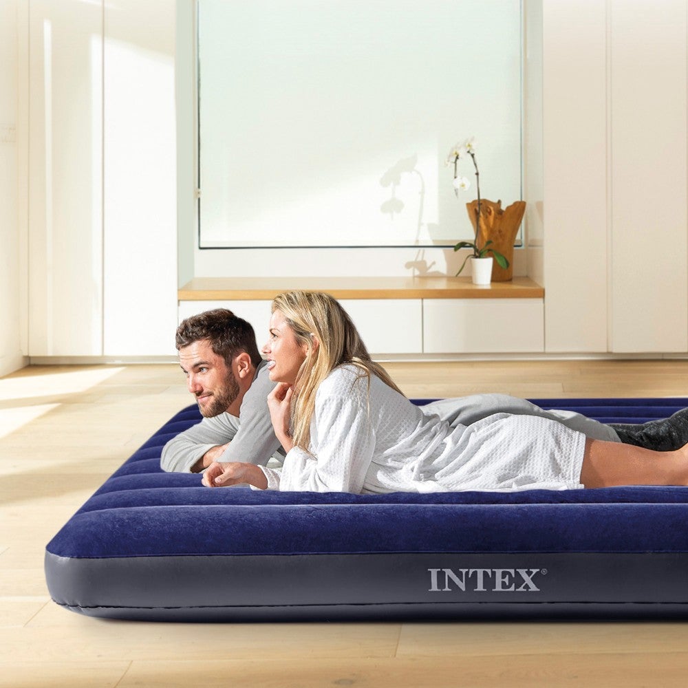 Matelas gonflable Intex Classic Downy + gonfleur inclus - 2 places large - 7