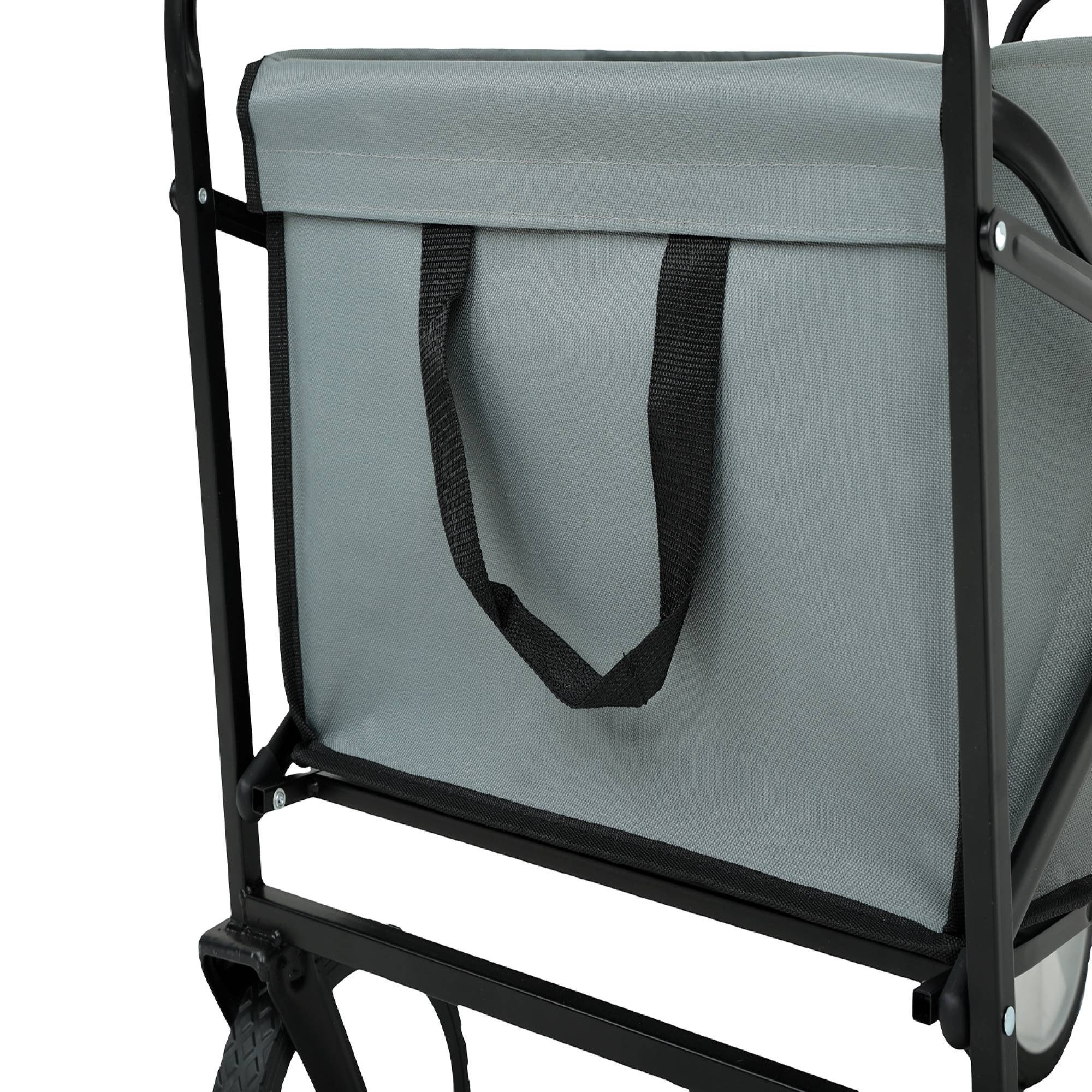 Chariot pliable pour plage avec Roues en Plastique et capacité de charge maximale de 110 kg en Gris - 7