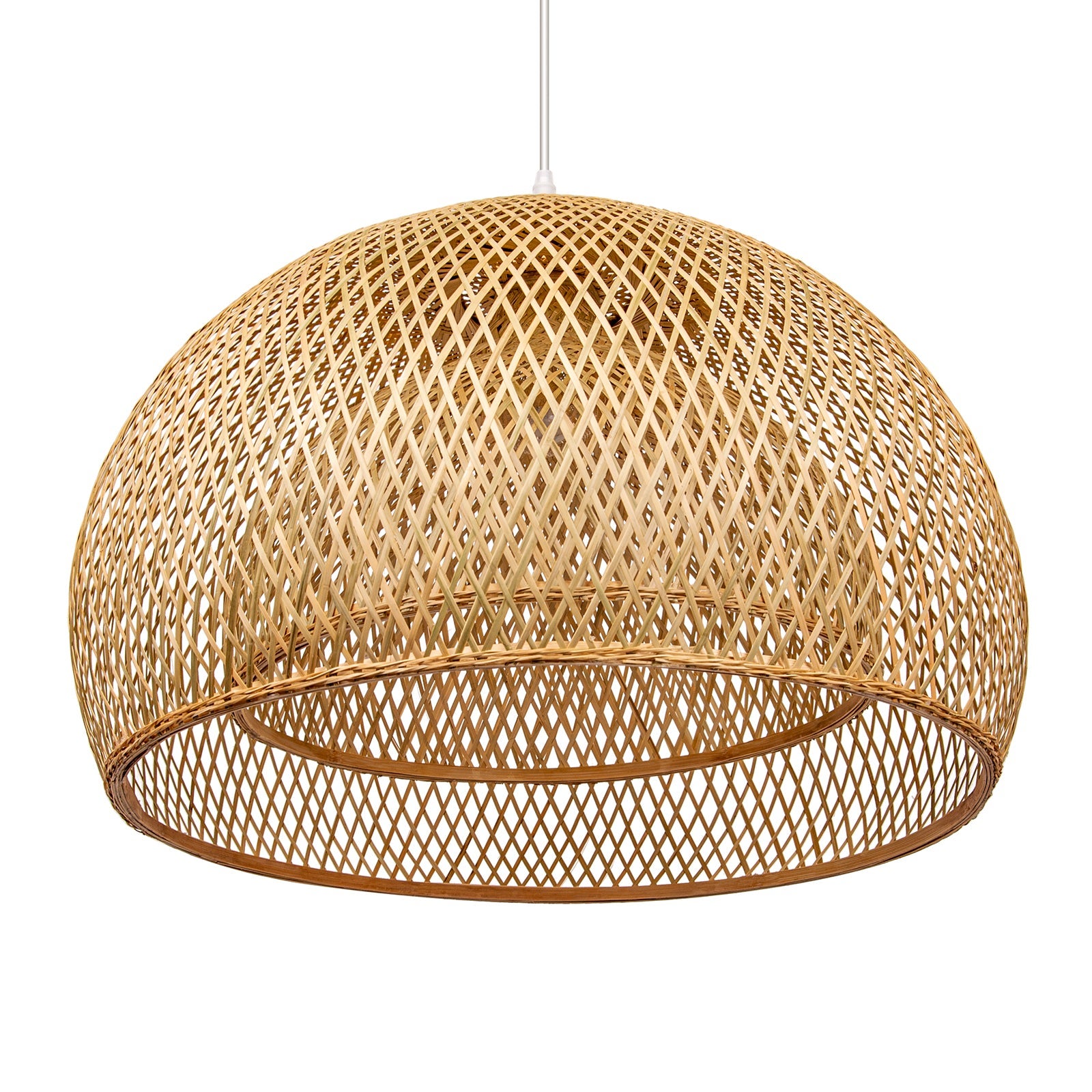 Pendentif en bambou chandelier créatif abat-jour en bambou lumière suspendue en bambou D45 cm x 30 cm - 2