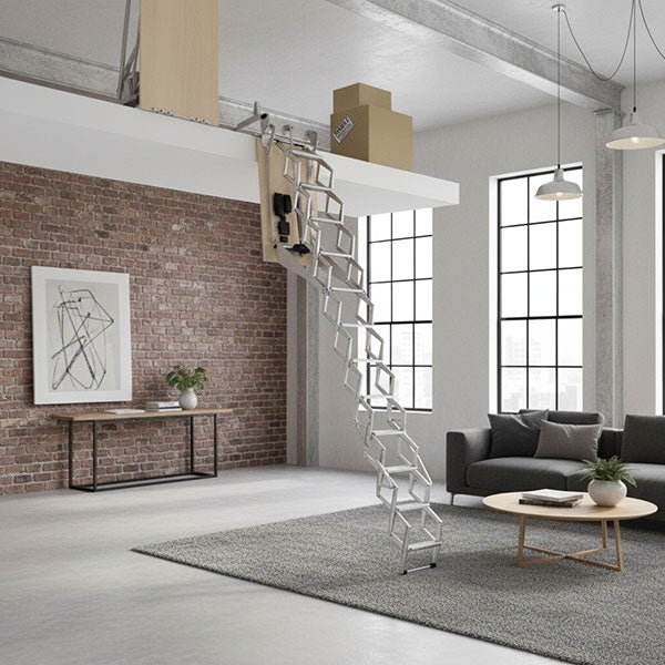 Escalier escamotable mural électrique - Trappe : 100x90cm - Hauteur sol à sol 2,70 à 3,05m - FGM/100/90 - 6