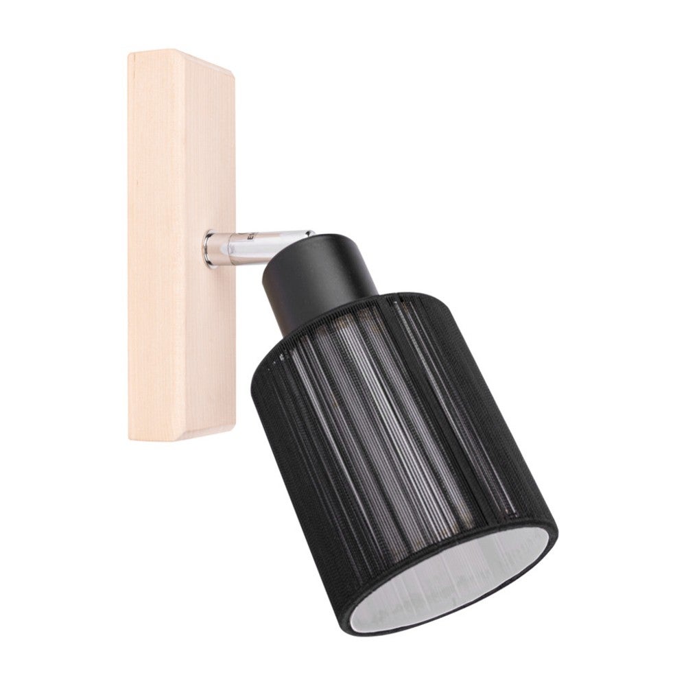 TRIO, Spot, Timber 1xE14, Max.28,0 W Metal, Nickel Mat, Corps: Metal, Couleur De Bois L:12,5cm, L:15,0cm, H:21,5cm IP20