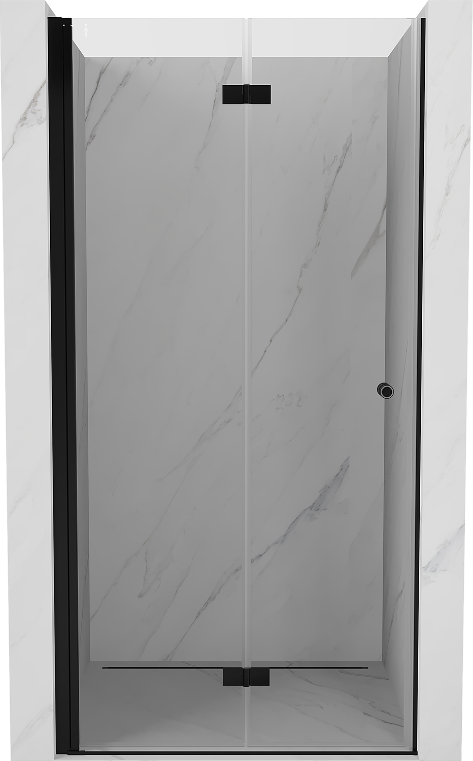 Mexen Mist-F drzwi prysznicowe składane lewe 80 cm, transparent, czarne - 8A6-080-000-70-00-L