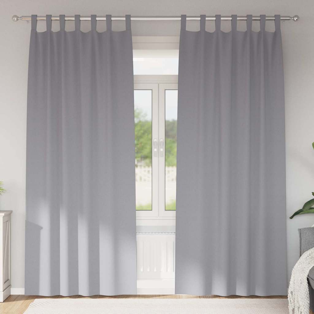 Firany blackout z kółkami 2 pcs Jasnoszary 260 x 140 cm vidaXL