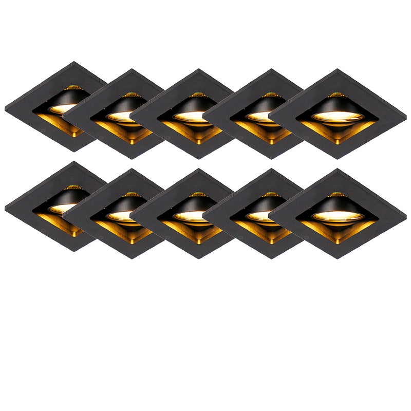 Qazqa reflektory wpuszczane inteligentny - Qure - czarny, gu10, żarówkami LED 4.7w, 2700k - 6500k, ściemnialny, 10cm