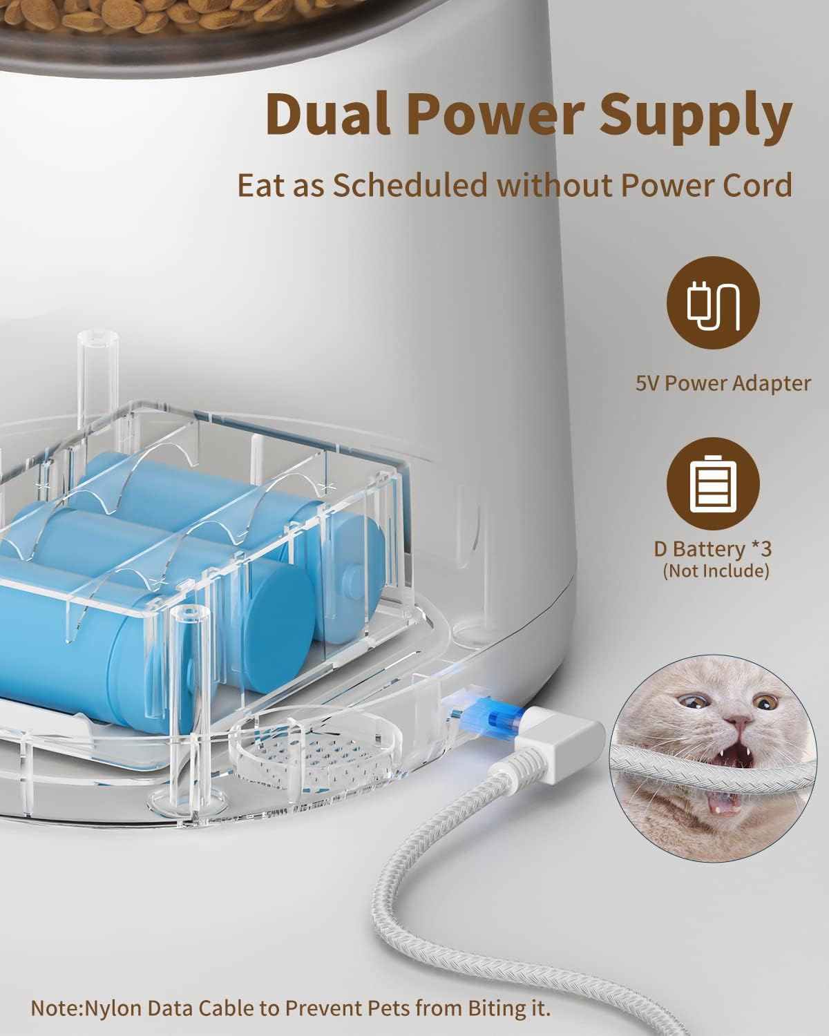 Distributeur Croquettes Chat Automatique,2.4G WiFi 4L Distributeur Croquettes Chat&Chien,Connecté App,Enregistrement Vocal 10S,1-10 Repas /Jour - 9