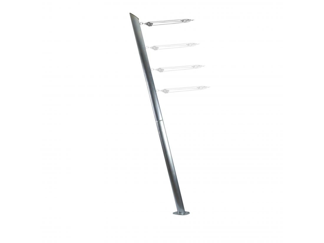 Poteau Pour Voiles Ombrage En Acier Galvanisé Hauteur Réglable 275cm Avec Base 75° - 5