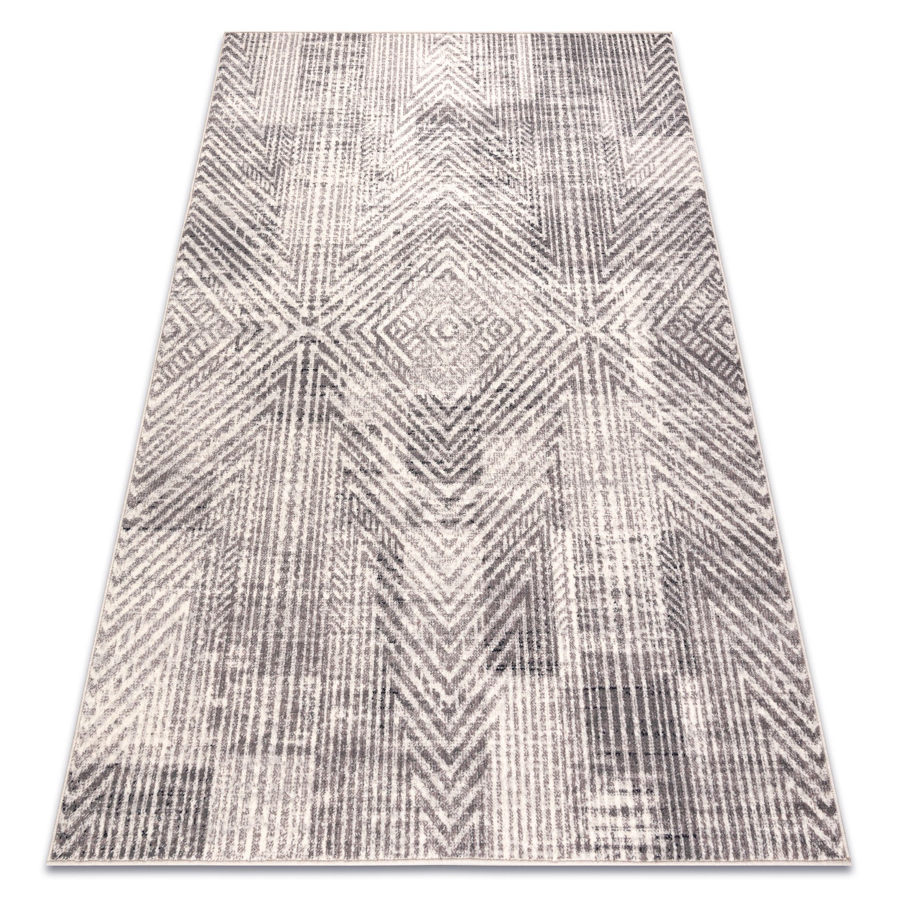 Dywan wełniany ANGEL 7890 / 52042 Jodełka, chevron beż / szary 80x150 cm