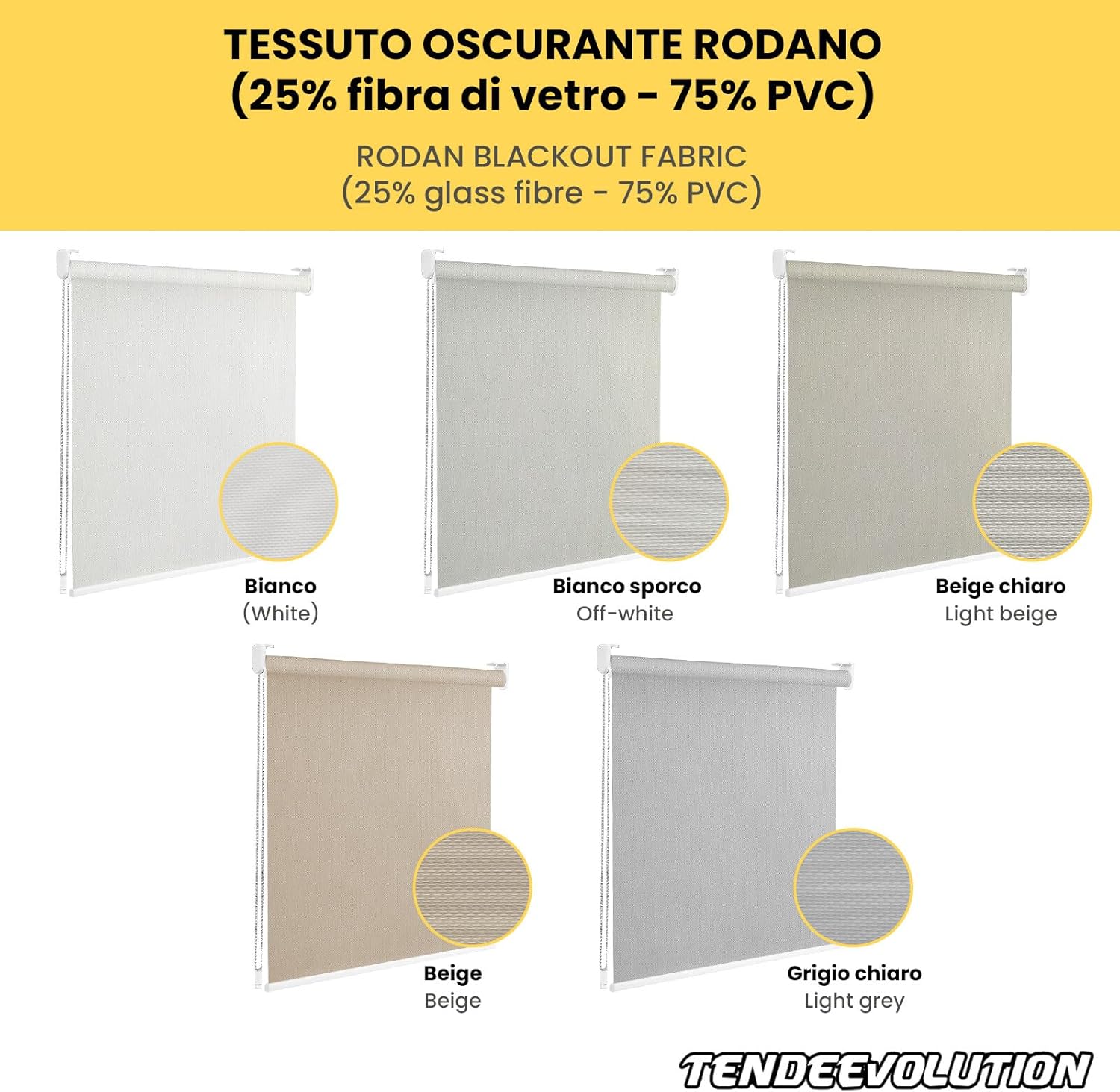 Estor enrollable a medida rodano oscurante - anchura 2,50m x altura 2,50m - color blanco 1 - ideal para interior y exterior