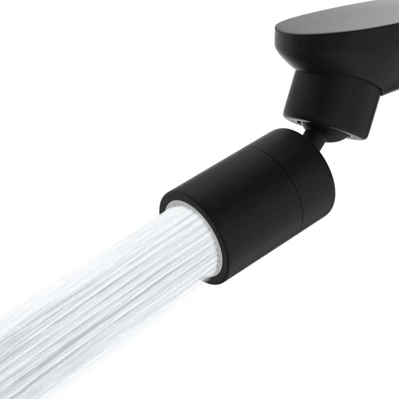 Bateria oszczędzająca wodę - czarna - matowa czerń - podłączenie krzyżowe - obrotowy prysznic teleskopowy - 360 stopni