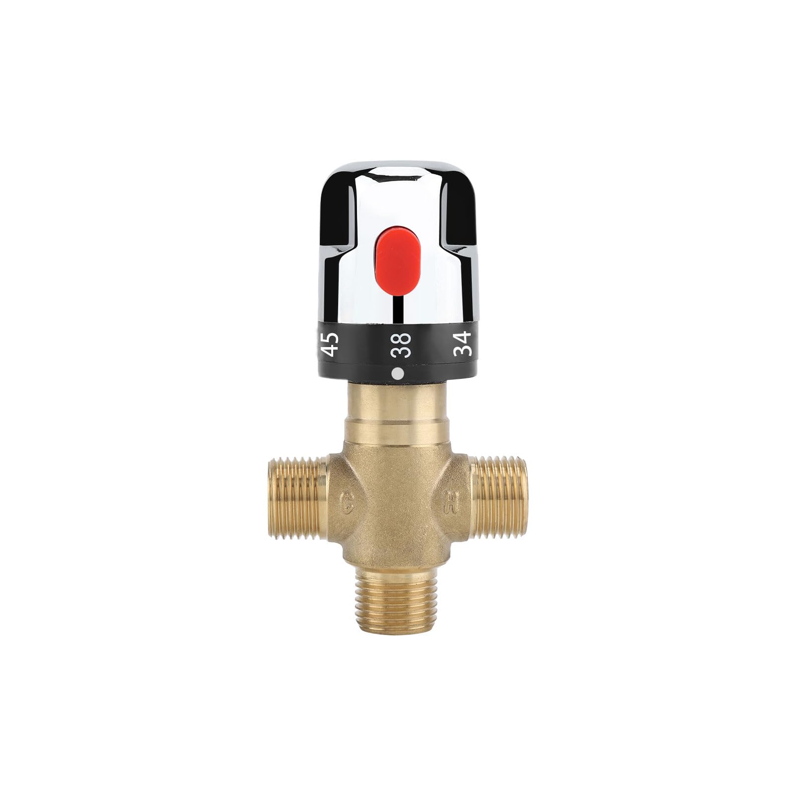Bateria termostatyczna, zawór kontroli temperatury wody z litego mosiądzu G1/2, trójdrożna bateria termostatyczna