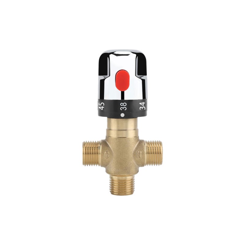 Bateria termostatyczna, zawór kontroli temperatury wody z litego mosiądzu G1/2, trójdrożna bateria termostatyczna