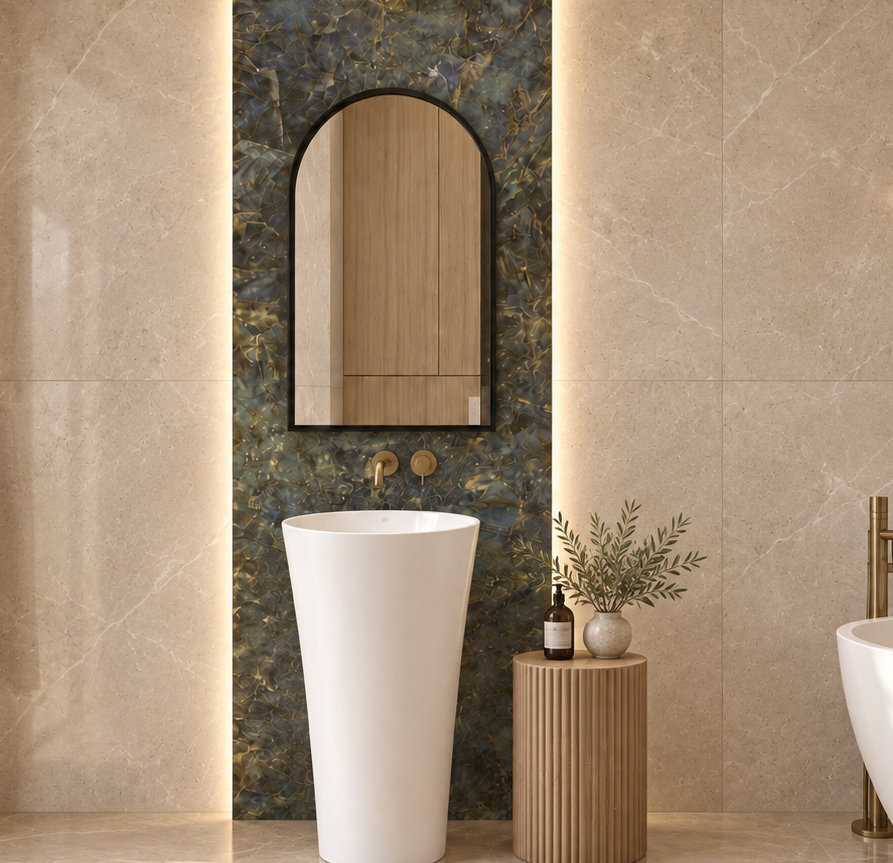 PORTAL LINE lustro w czarnej ramie 80 x 50cm