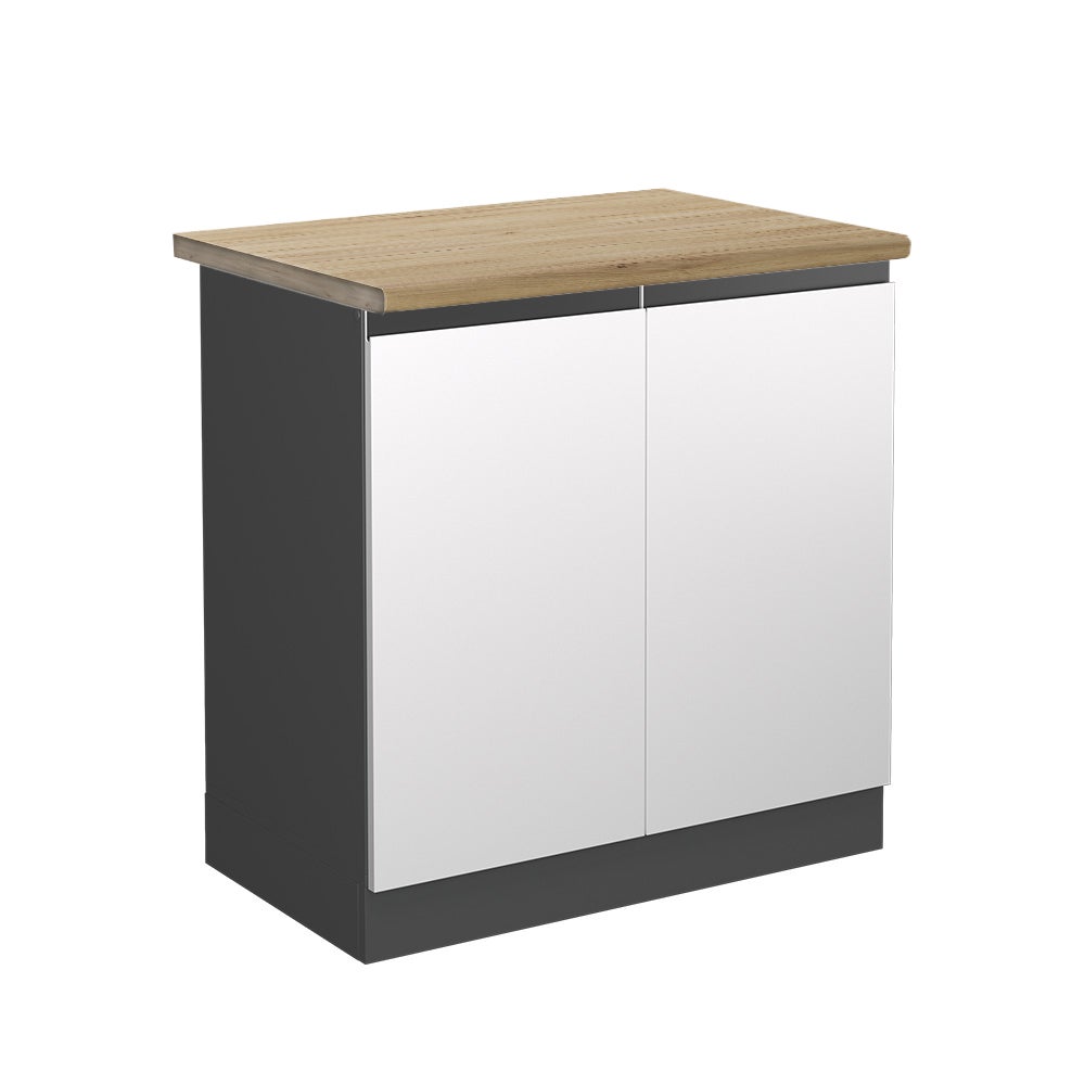 Vicco Szafka pod zlew R-Line, Biały, 80 cm J-Shape, BP Dąb
