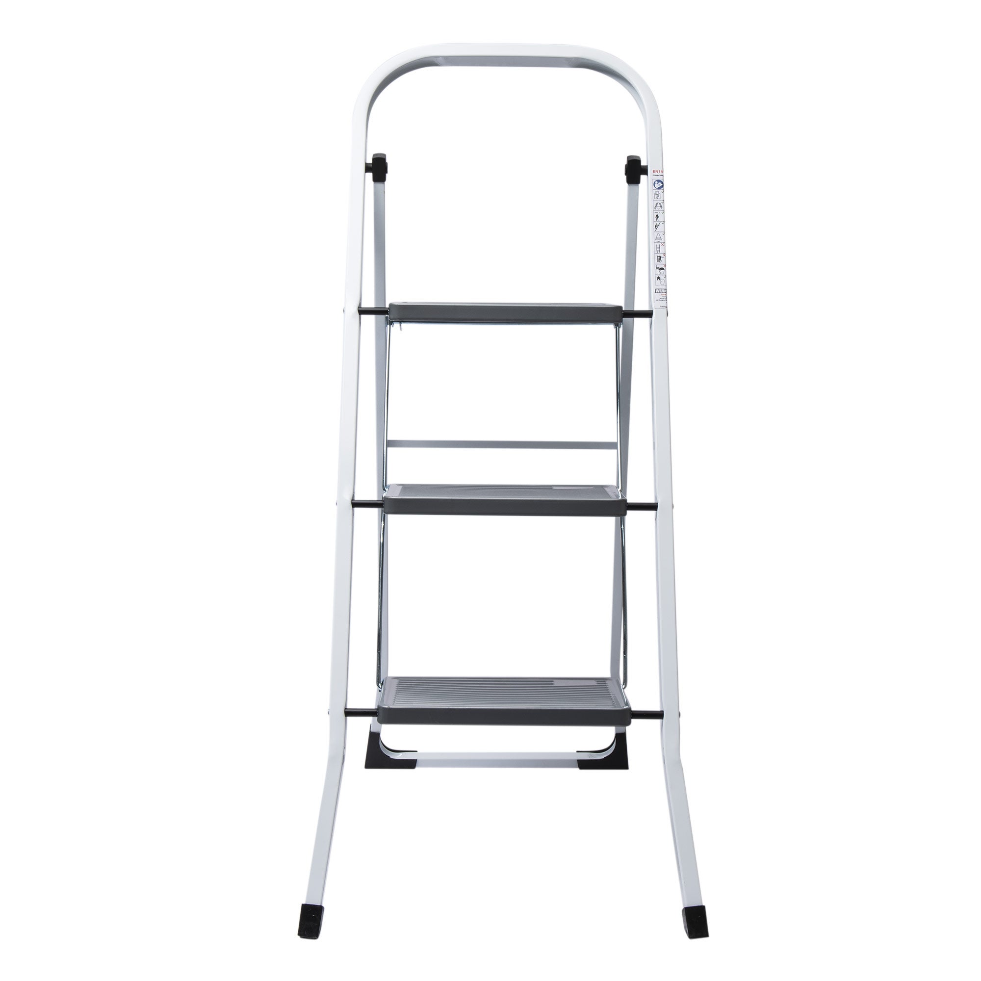 Escabeau pliable WERKA PRO 3 marches avec main courante métal peint - 2
