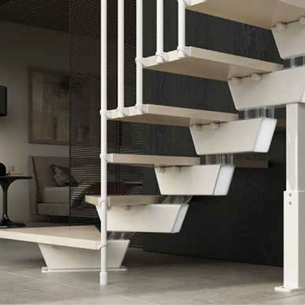 Vida - Escalier quart tournant (L Forme - 1/4 tournant) - Largeur 95 cm - 12 Marches - 4