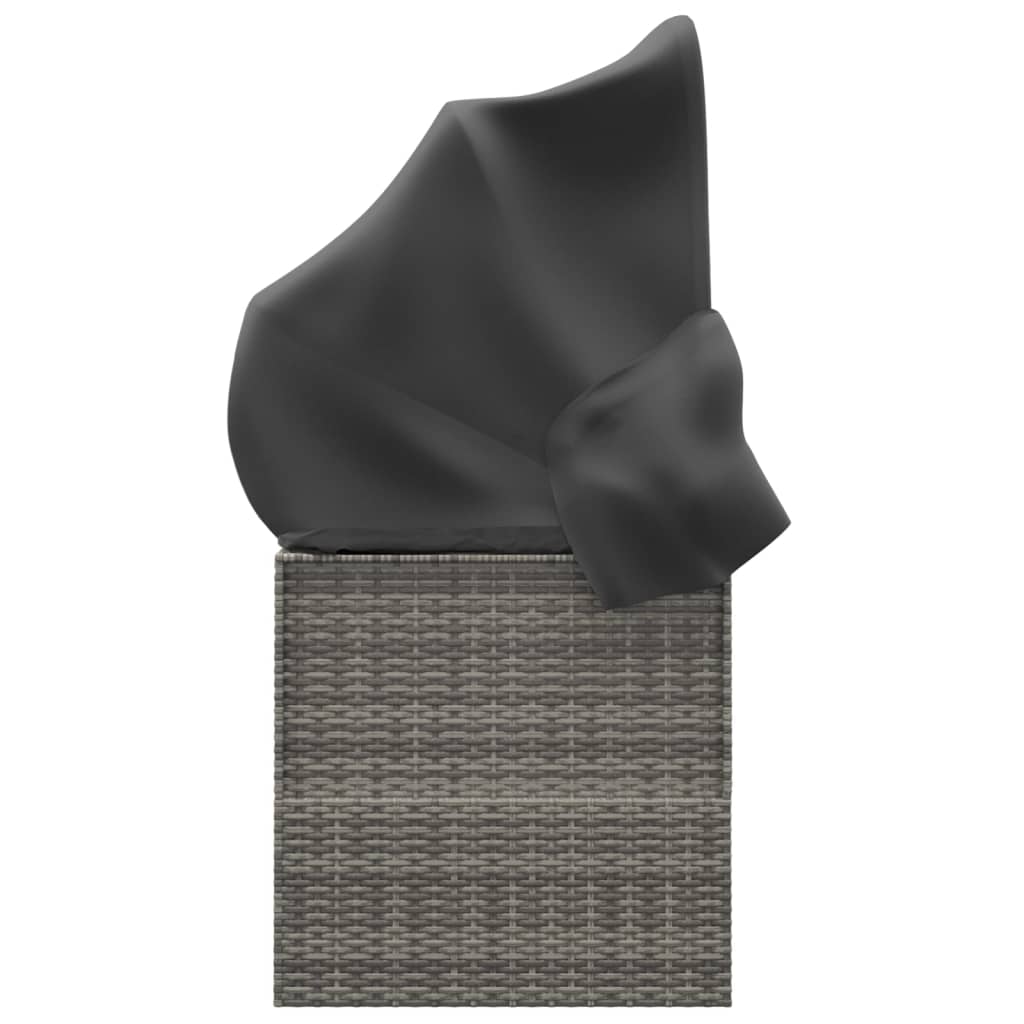 Lettino lounge da esterno con tetto e cuscini in resina intrecciata grigia 02_0012020 - 3