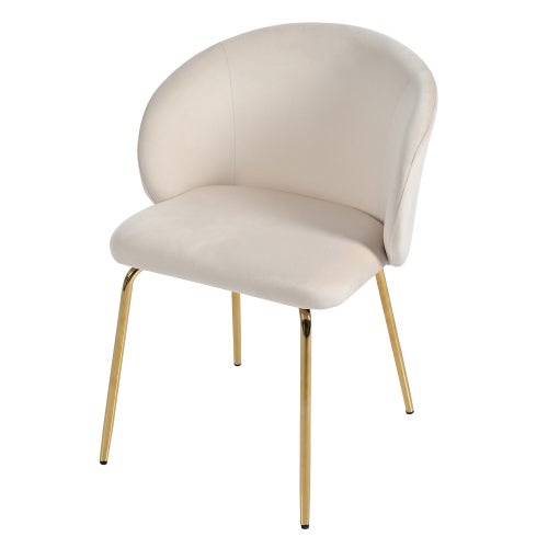 Lot de 6 Chaises en velours - avec accoudoirs et pieds en métal argenté - Gris