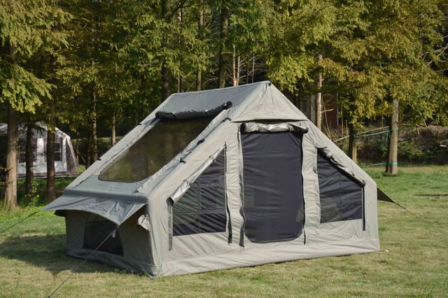 Tenda gonfiabile XXL per 4-6 persone con fornello - Tenda in tessuto elasticizzato 300D, montaggio rapido in 5 minuti