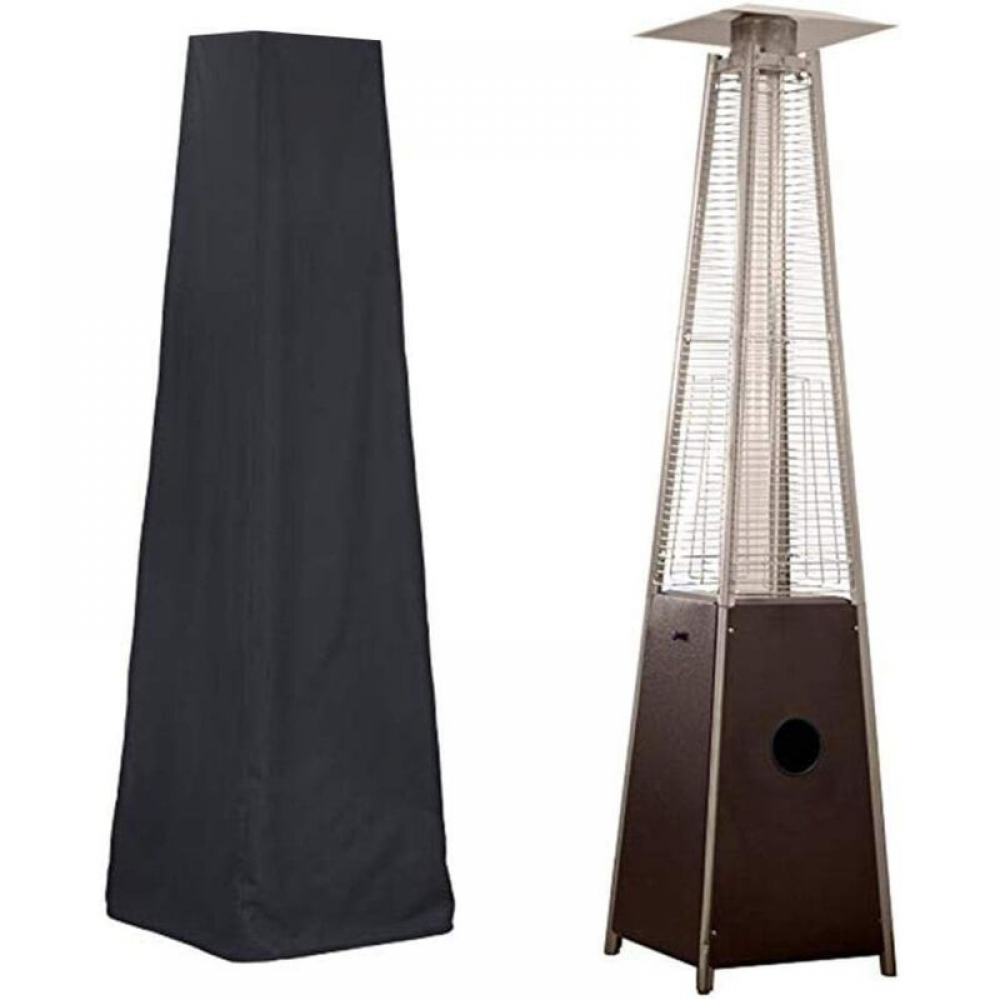 Pokrowiec na grzejnik tarasowy – styl piramidy, czarny (86" x 21" x 24")