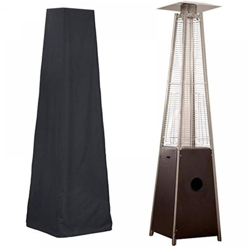 Pokrowiec na grzejnik tarasowy – styl piramidy, czarny (86" x 21" x 24")