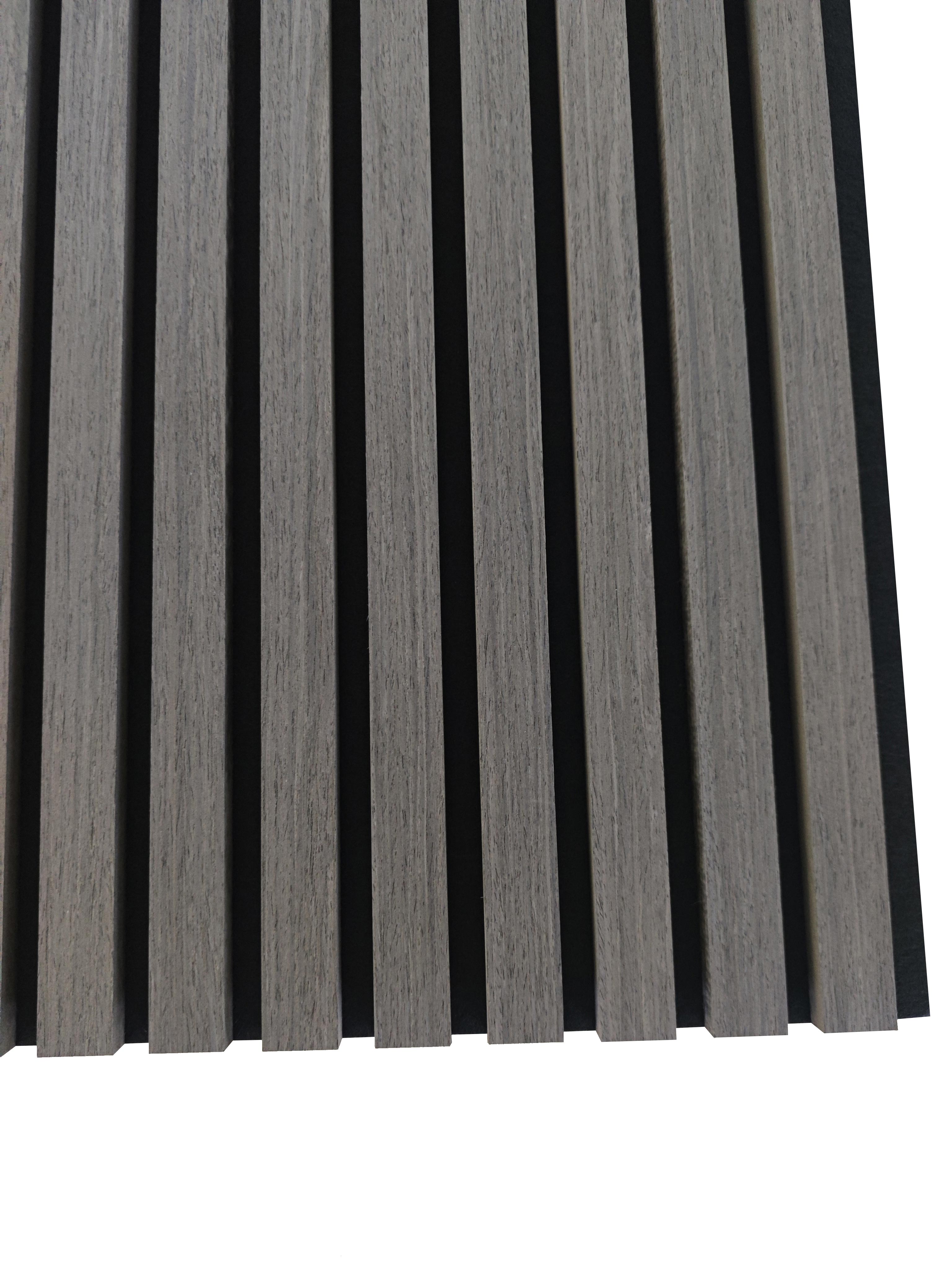 Lot de 2 Panneaux Muraux Décoratifs Acoustiques Bois MDF 240x60cm Chêne gris AntiBruit, Facile à Poser - 6