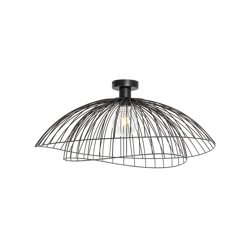 Qazqa designerski plafon - Pua - czarny, okrągły, max. 40w, kompatybilny z żarówką LED, e27, 66cm oświetlenie wewnętrzne