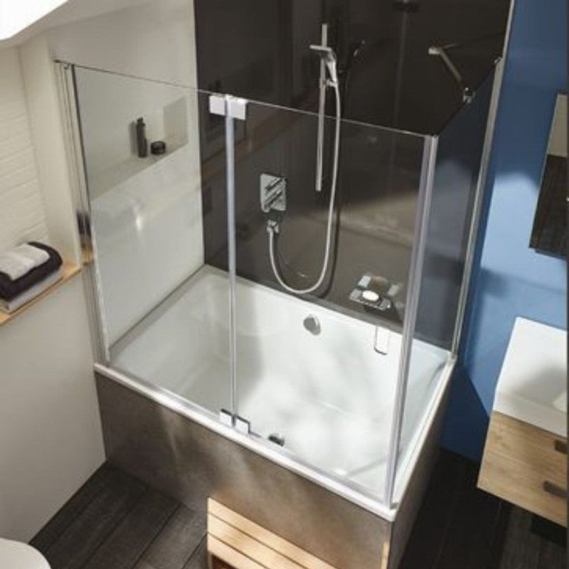 Baignoire bain douche JACOB DELAFON Capsule, compacte + pare bain en angle 120 x 80 cm - 3
