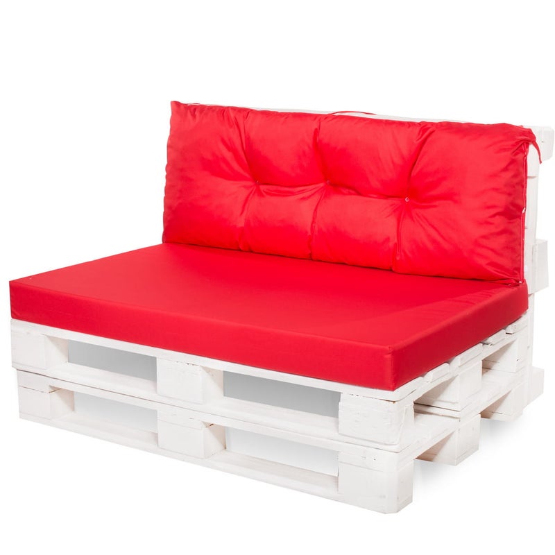 Poduszka ogrodowa na paletę 120x60x50cm poduszka na meble ogrodowe czerwona, poduszka na balkon taras, poducha ogrodowa na meble z palet