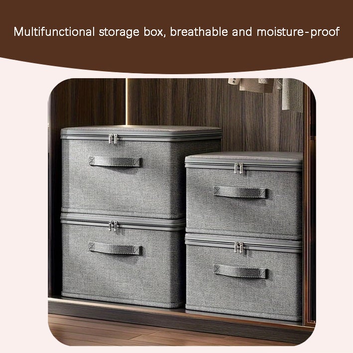 Boîte de rangement, très grande boîte à vêtements 45 x 35 x 26 cm, boîte en tissu pliable avec couvercle - 3