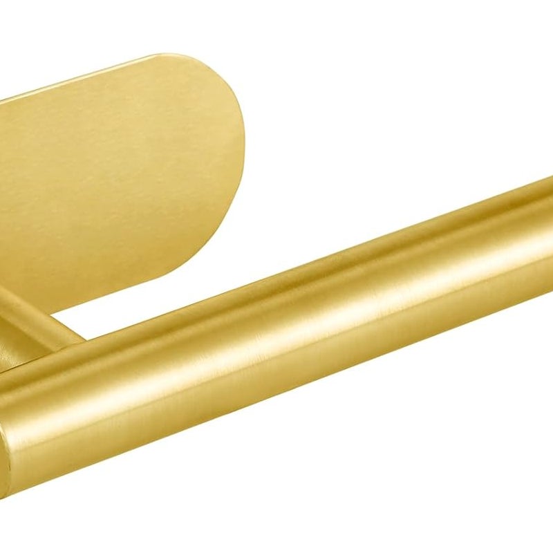 Złoty uchwyt na papier toaletowy ze stali nierdzewnej, długość 16,5 cm, montaż ścienny do łazienki i kuchni, możliwość przyklejenia do ściany bez wier