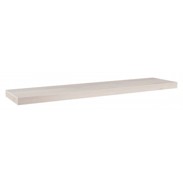 Mensola da Muro, Mensola Tamburata, Scaffale Legno, Mensola da Parete, Walnut White, 100x23x3,8 cm - Minerva