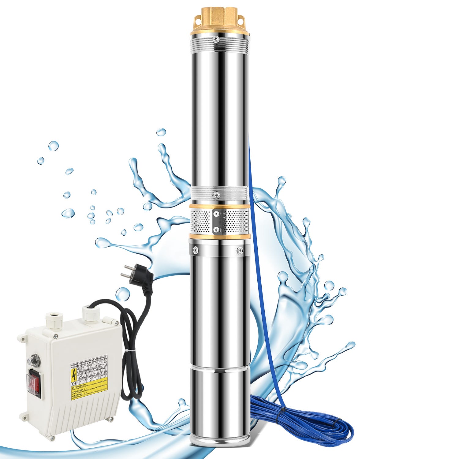 Pompa Sommersa Per Pozzi 0.37kw 5600 L/h 0.5hp Sommergibile Irrigazione | IT - Foto 5