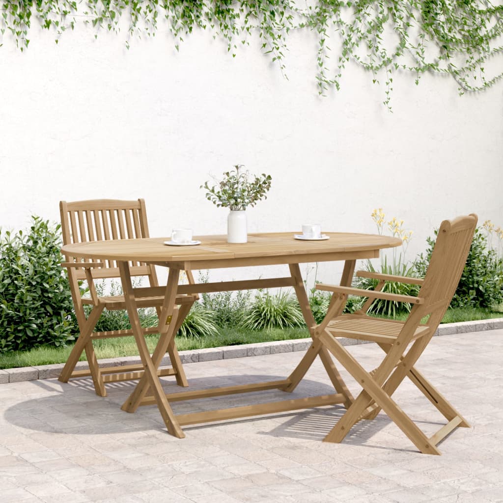Table de jardin pliante en bois d'acacia massif 160x85x75 cm - 3