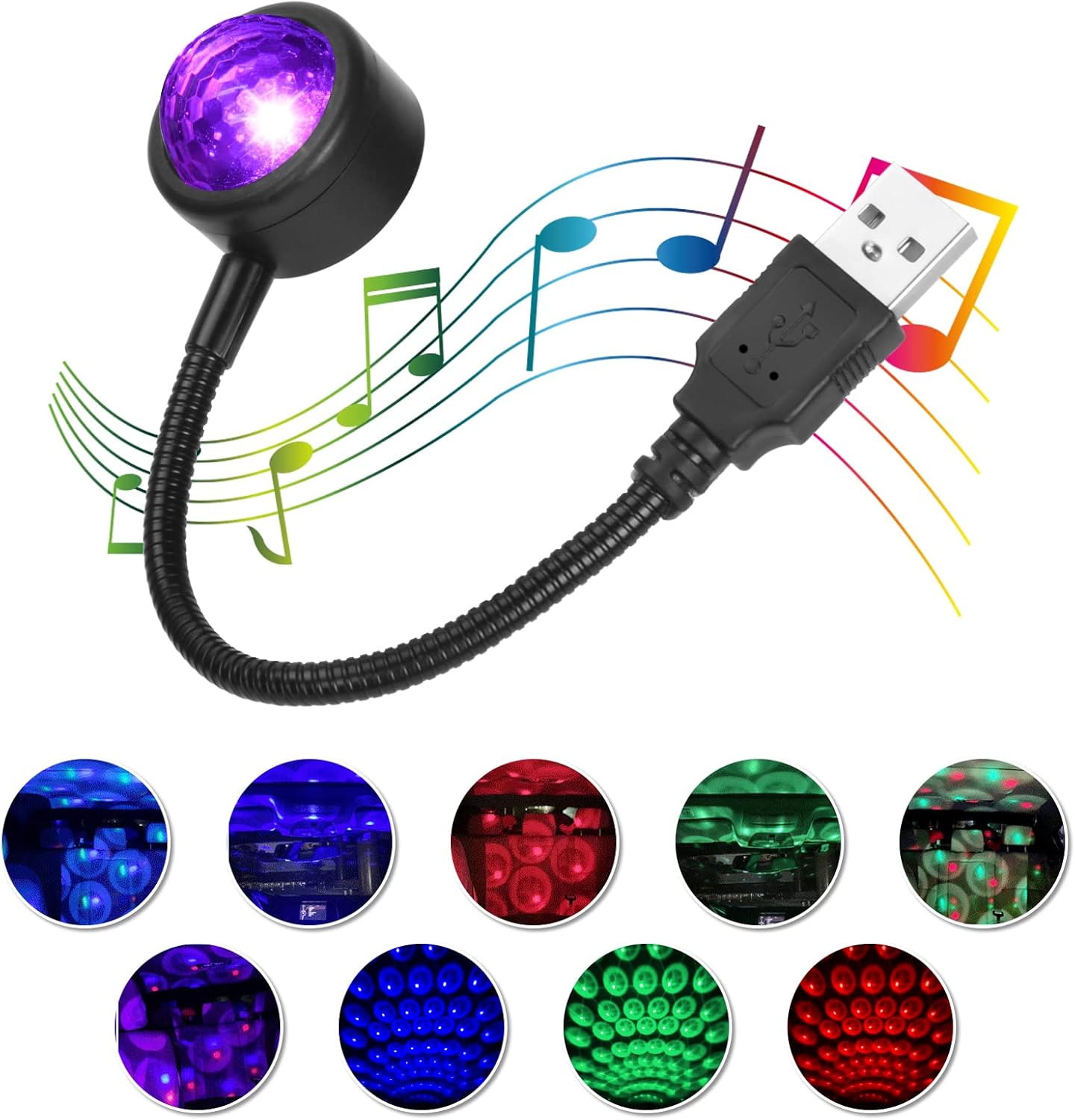 Samochodowa lampka sufitowa USB Mini romantyczne oświetlenie wnętrza samochodu LED USB z kolorami i regulowanymi trybami lampka USB Plug and Play atm