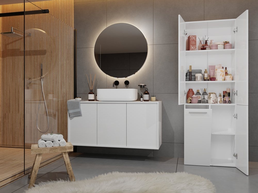 RORY - Mueble de baño con canasta - Dimensiones 174x60x30 - Mueble de baño con contenedor con área de lavado - 6