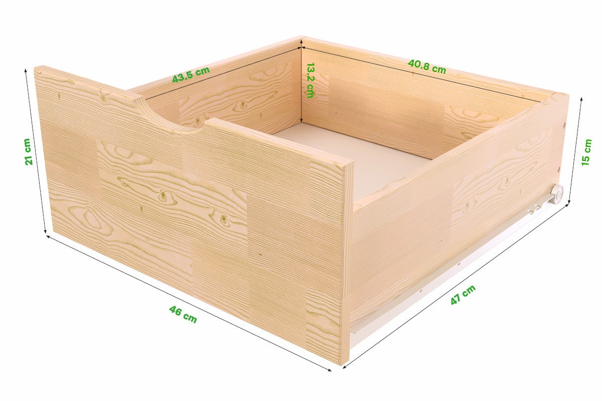Escalier cube de rangement hauteur 100 cm, Brut (sans vernis) - 5