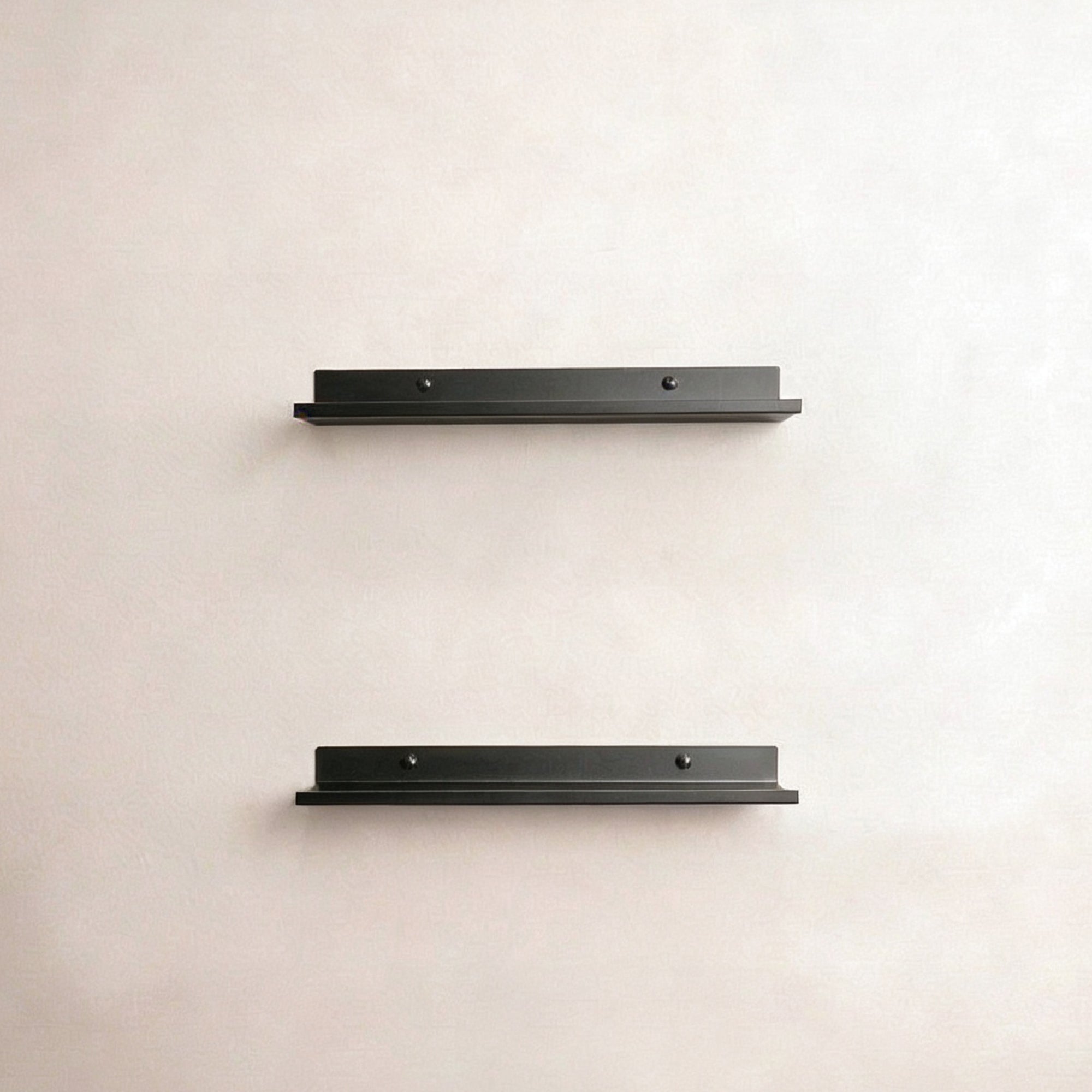 Lot de 2 étagères murales métalliques noires - 35 x 10 cm - 4
