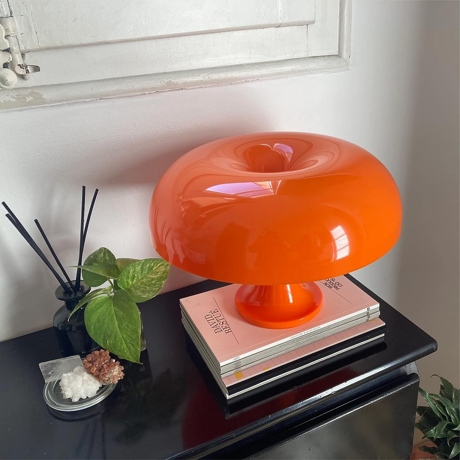 Lampe de table LED, lampe de table champignon orange, lampe de chevet champignon LED, lampe de bureau esthétique, 3 températures de couleur - 3