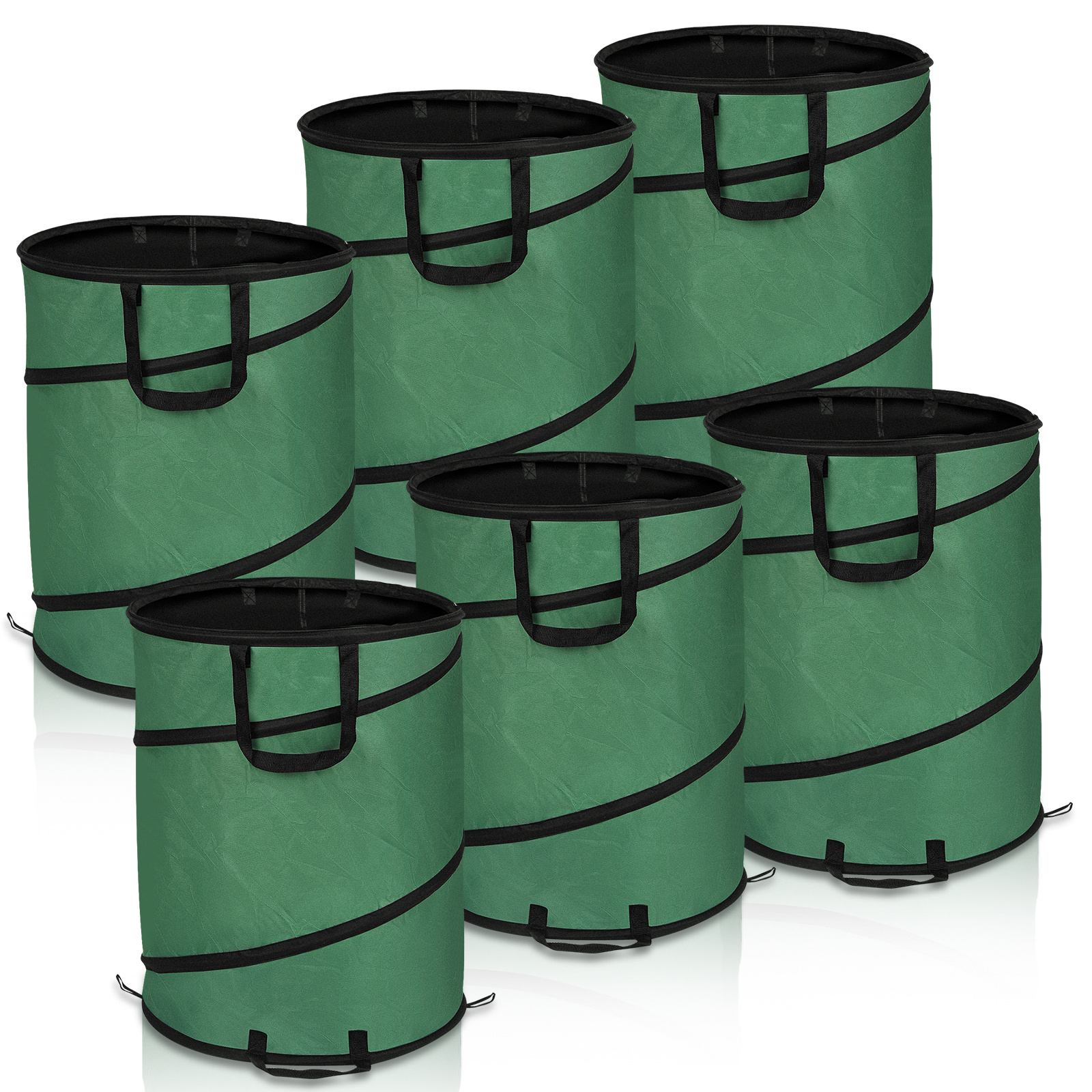 6X Worek ogrodowy Pop Up Worek na liście ogrodowe Worek na odpady ogrodowe z uchwytami 170L
