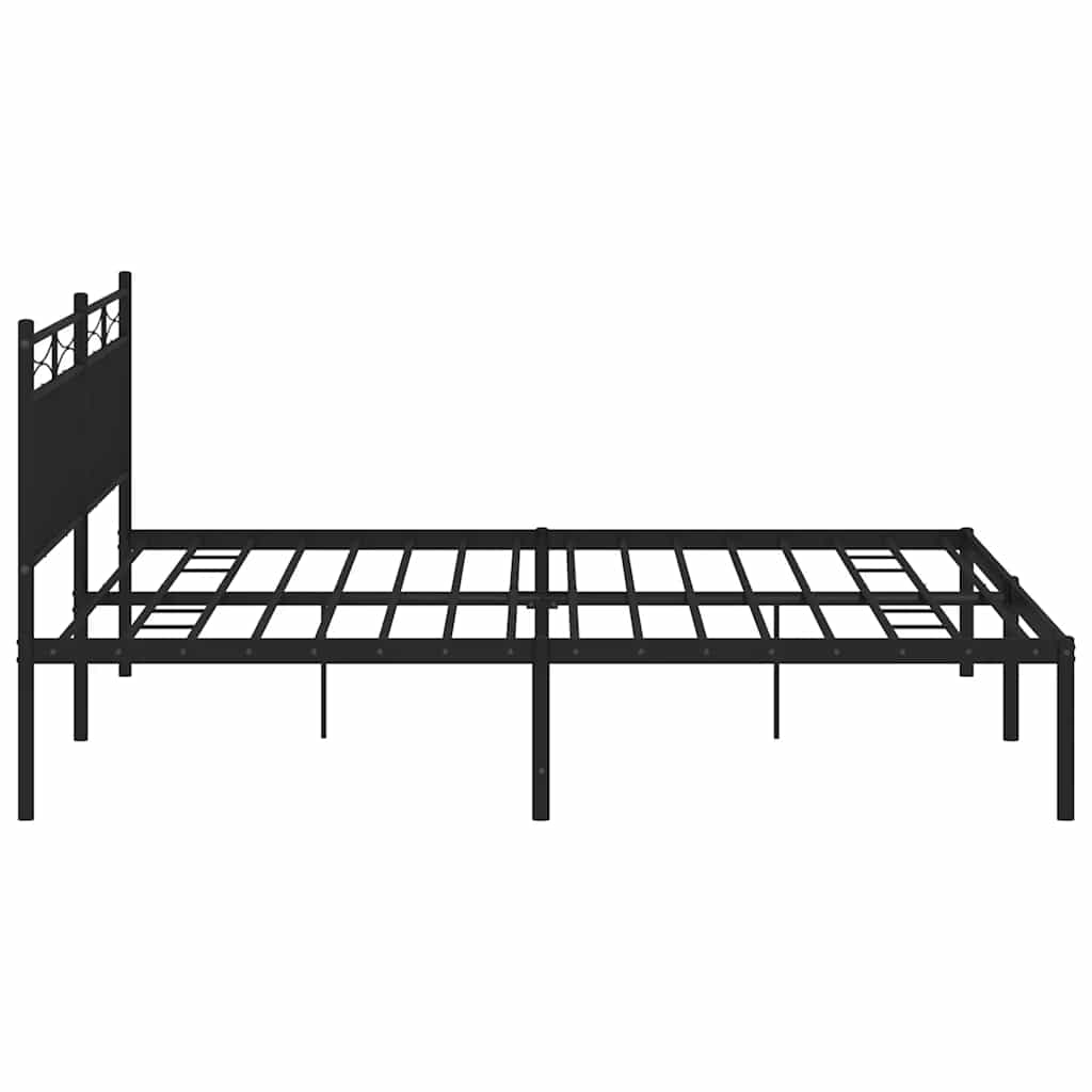 Estructura cama sin colchón con cabecero metal negro 183x213 cm vidaXL - 7