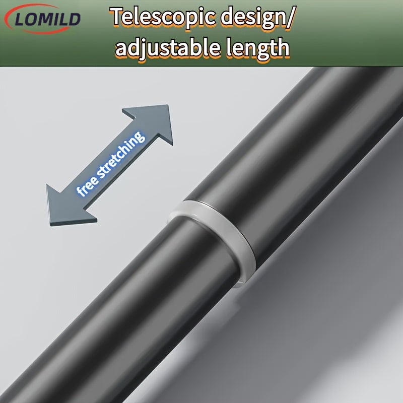 Tringle de penderie réglable sans perçage, tringle à rideau de douche, étendoir à linge, tringle télescopique pour suspendre les vêtements, 115-135cm - 6