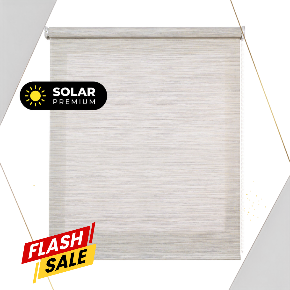 Roleta screen premium, z tkaniną techniczną wysokiej jakości i aluminiowym wykończeniem, rura 38 mm ø, szaro-beżowy 140 x 250 cm