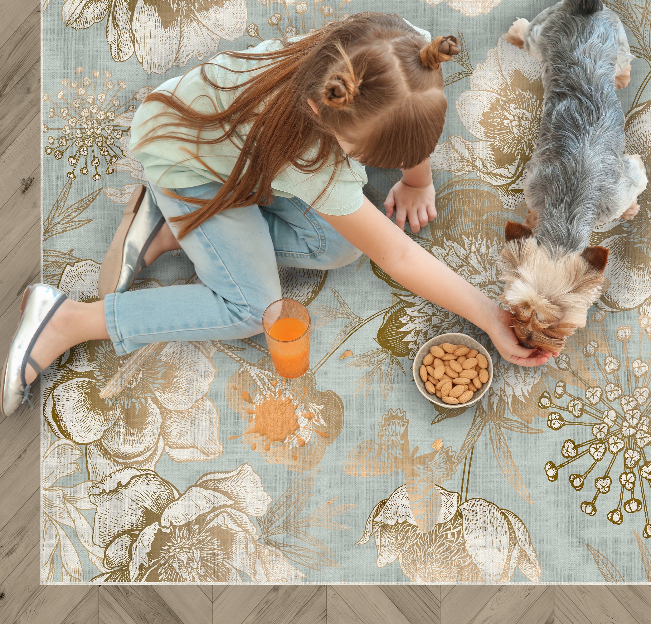 Tapis antidérapant en vinyle Pájaro dorado 66x180 cm - PVC imprimé, lavable, ignifuge, pour le salon ou la cuisine - 5