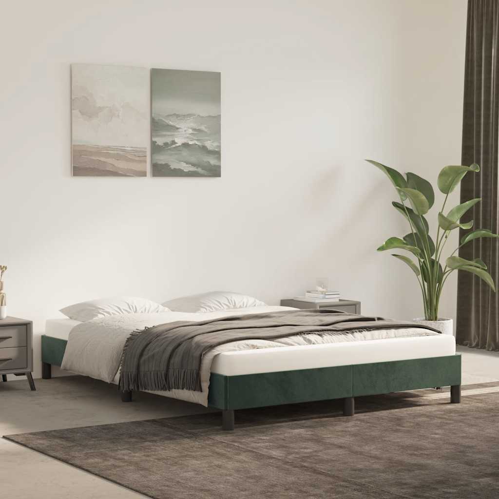 Vidaxl Estructura Cama Sin Colchón Terciopelo 140X200 Cm Verde/Oscuro , Leroy Merlin