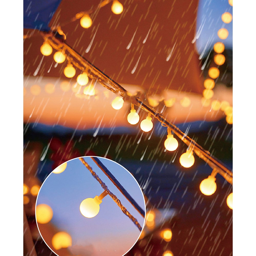Guirlande lumineuse à piles, 5 m, 50 LED, étanche, idéale pour Noël, une fête, une chambre, un jardin, un mariage ou un anniversaire. - 4